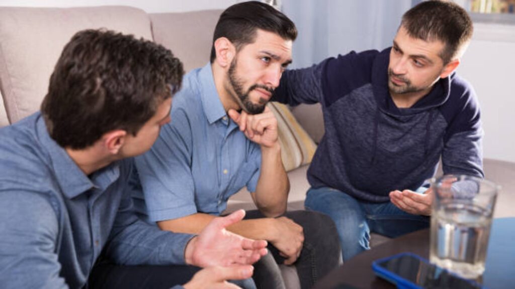 Brother having a respectful conversation about growth and personal improvement